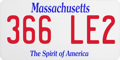 MA license plate 366LE2