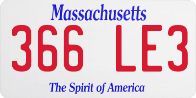 MA license plate 366LE3