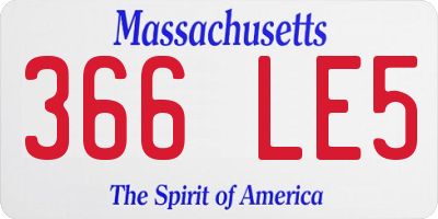 MA license plate 366LE5