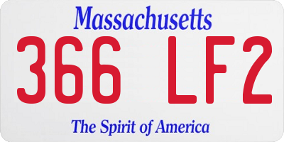 MA license plate 366LF2