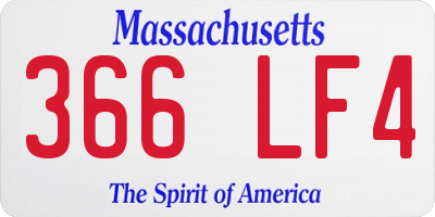 MA license plate 366LF4