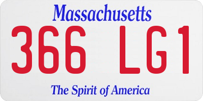 MA license plate 366LG1