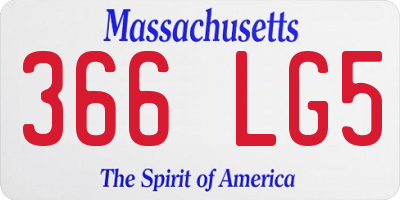 MA license plate 366LG5