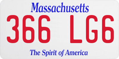 MA license plate 366LG6