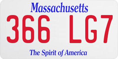 MA license plate 366LG7