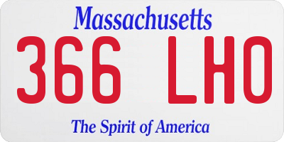 MA license plate 366LH0