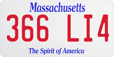 MA license plate 366LI4