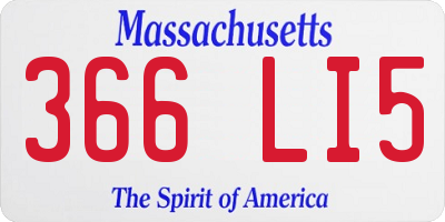 MA license plate 366LI5
