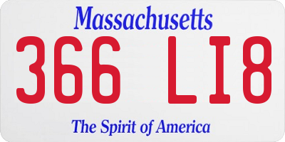 MA license plate 366LI8