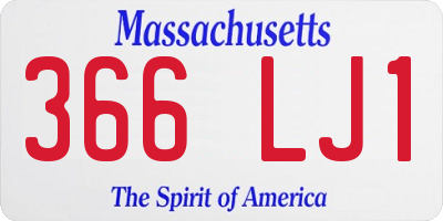 MA license plate 366LJ1