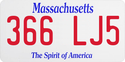 MA license plate 366LJ5