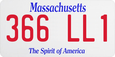 MA license plate 366LL1