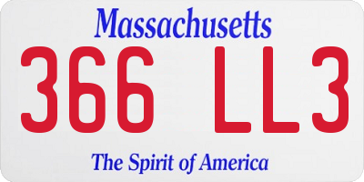 MA license plate 366LL3