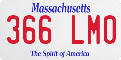 MA license plate 366LM0