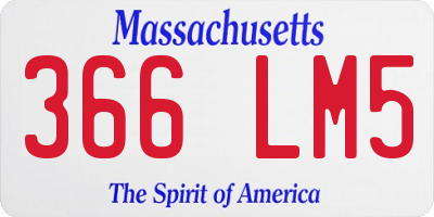 MA license plate 366LM5