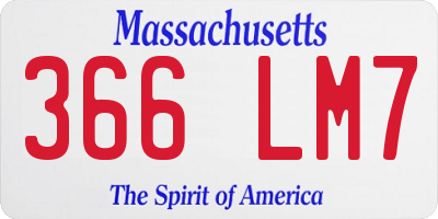 MA license plate 366LM7