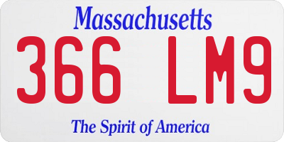 MA license plate 366LM9