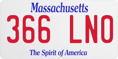 MA license plate 366LN0
