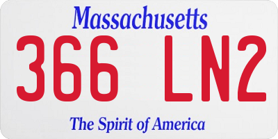 MA license plate 366LN2