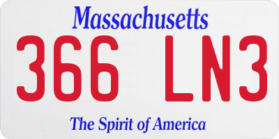MA license plate 366LN3
