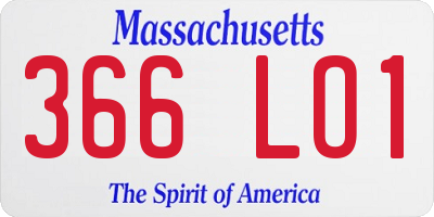 MA license plate 366LO1