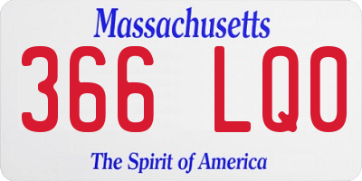 MA license plate 366LQ0