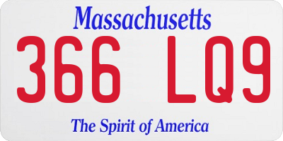 MA license plate 366LQ9