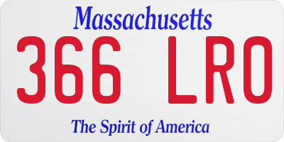 MA license plate 366LR0
