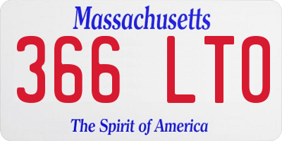 MA license plate 366LT0