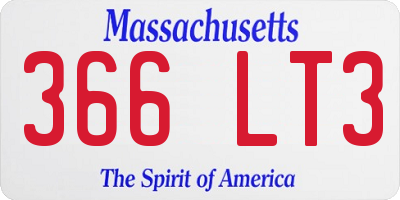 MA license plate 366LT3