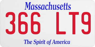 MA license plate 366LT9
