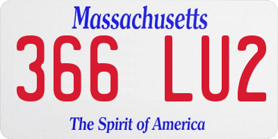 MA license plate 366LU2