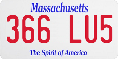 MA license plate 366LU5
