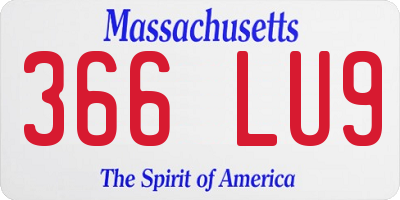 MA license plate 366LU9