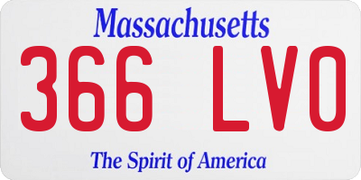 MA license plate 366LV0