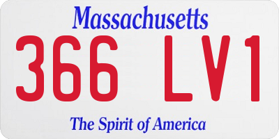 MA license plate 366LV1