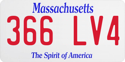 MA license plate 366LV4