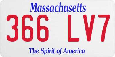 MA license plate 366LV7
