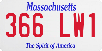 MA license plate 366LW1