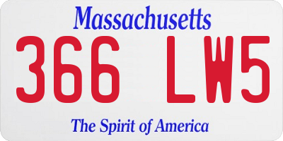 MA license plate 366LW5