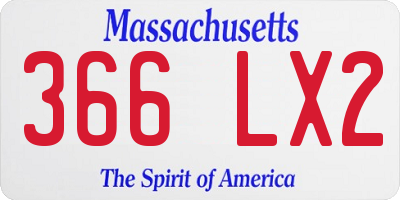MA license plate 366LX2