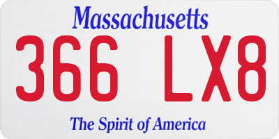 MA license plate 366LX8