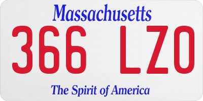 MA license plate 366LZ0