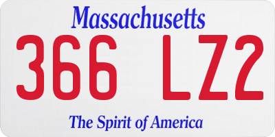 MA license plate 366LZ2