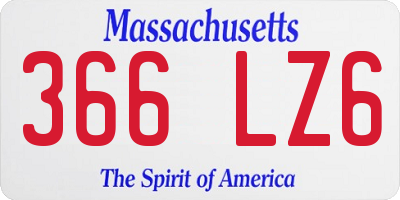 MA license plate 366LZ6