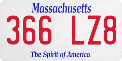 MA license plate 366LZ8