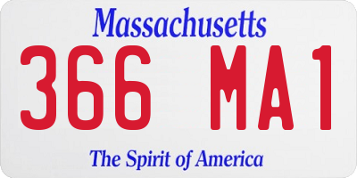 MA license plate 366MA1