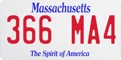 MA license plate 366MA4