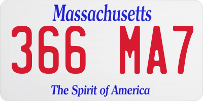 MA license plate 366MA7