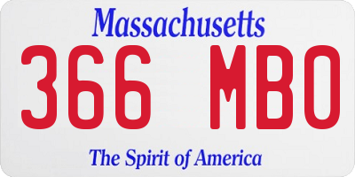 MA license plate 366MB0